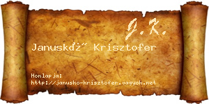 Januskó Krisztofer névjegykártya